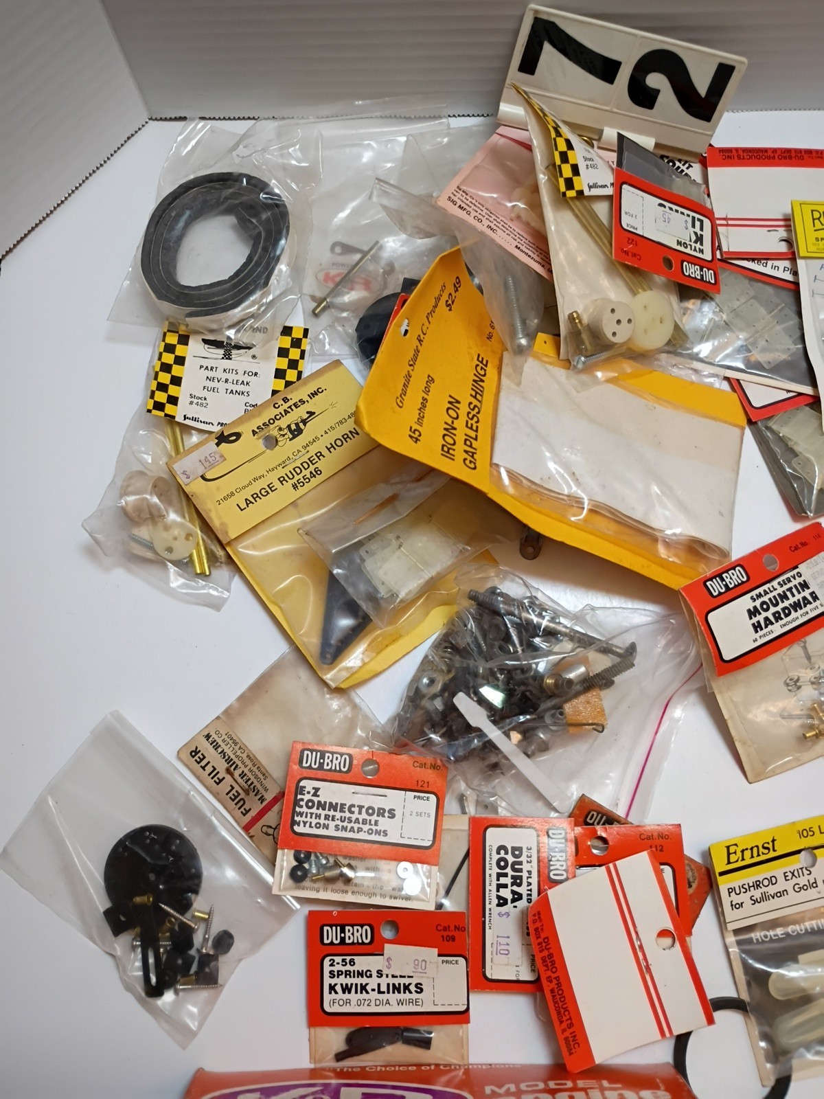 Vintage RC Model Airplane Parts Lot, Du-bro,Ernst,Sig,pylon,Granite,CB, etc