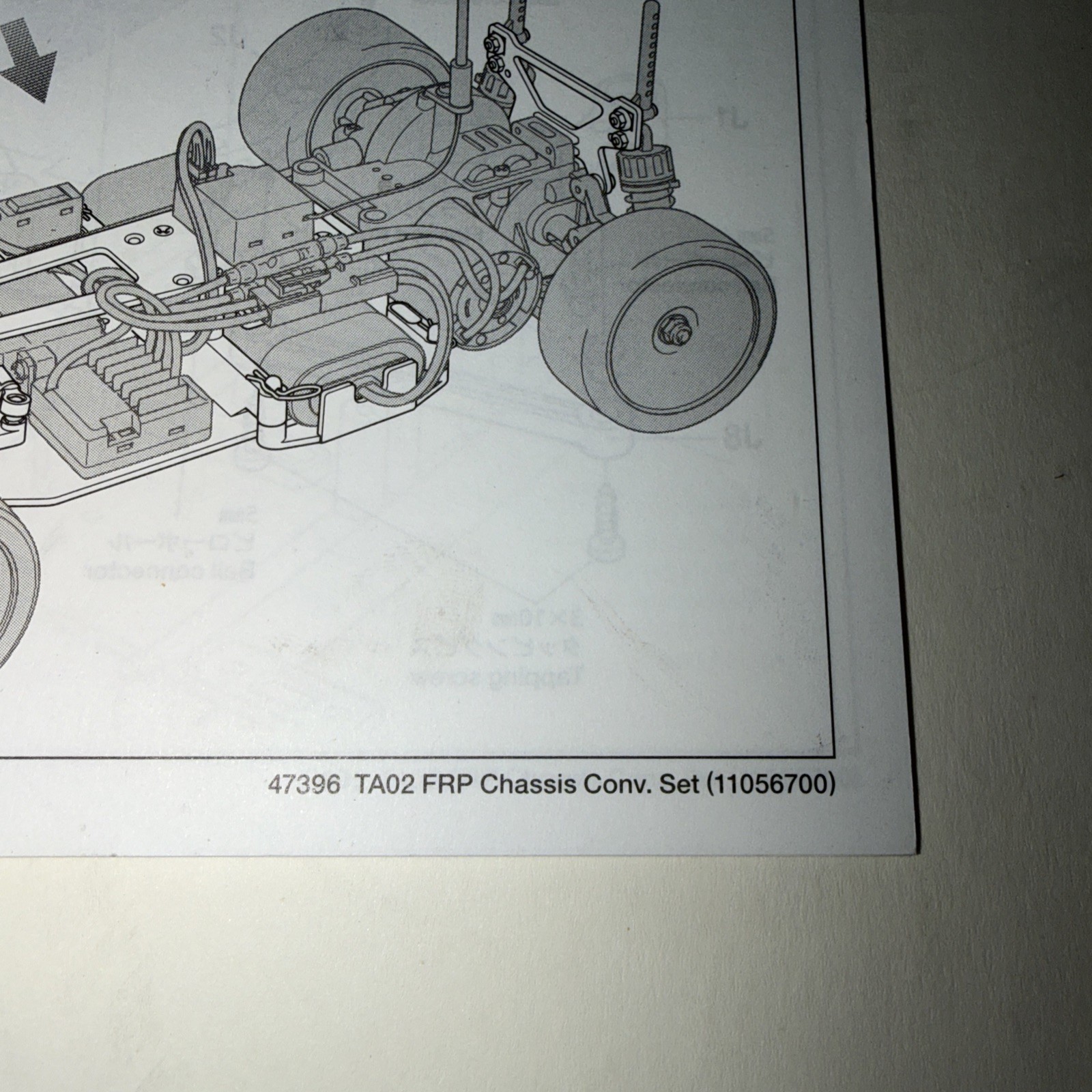 Tamiya Manual TA02 FRP Chassis Conversion Set 11056700 2019