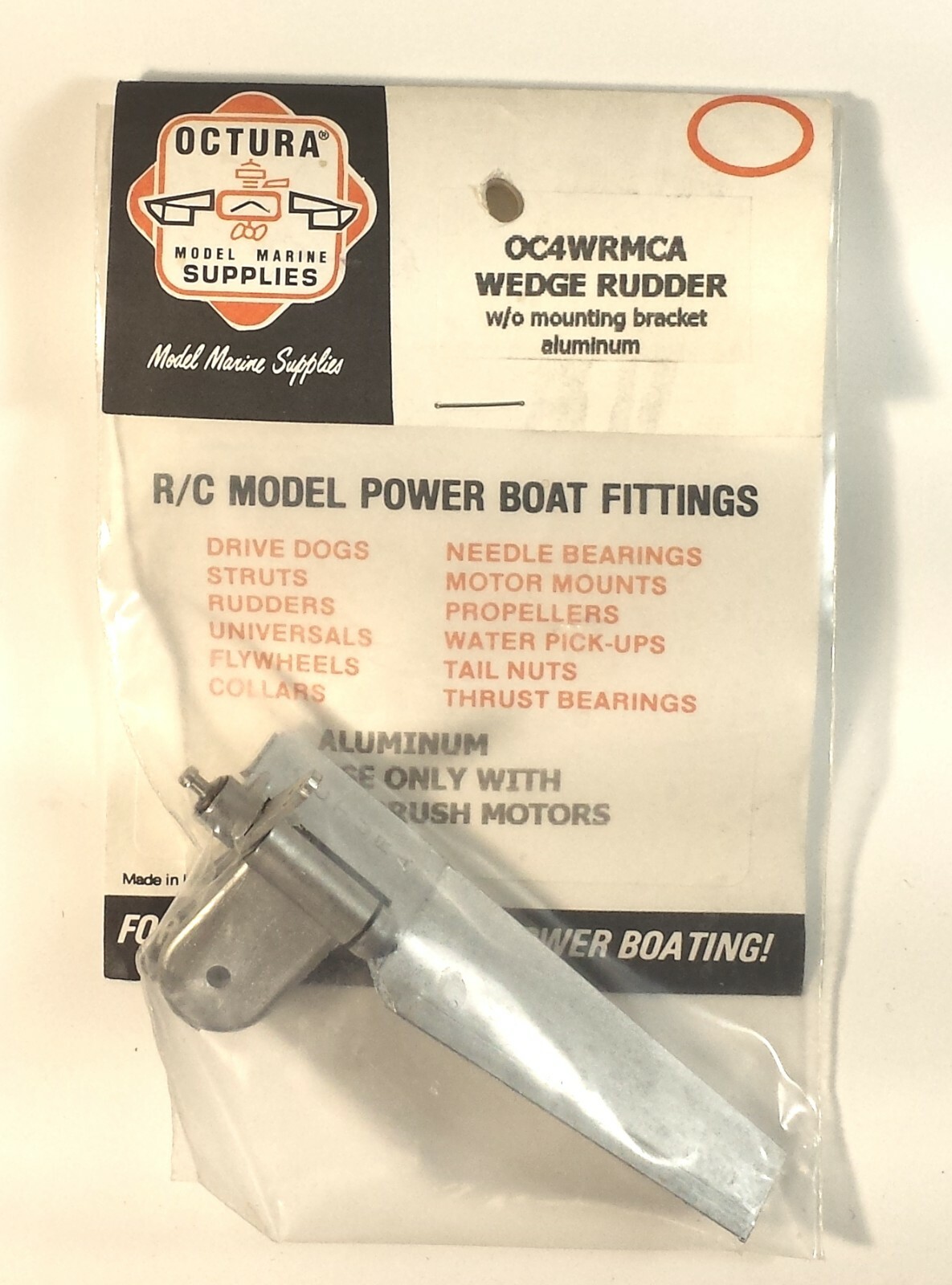 Octura OC4WRMC – Model Marine Wedge Rudder w/o Mounting Bracket Aluminum