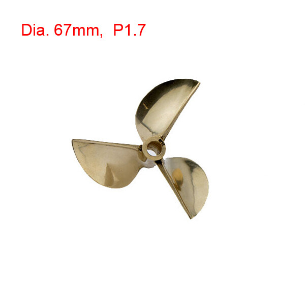 67/70/72mm 6.35mm 1/4″ Copper Propeller 3-blades Prop for RC Boat Marine Yacht