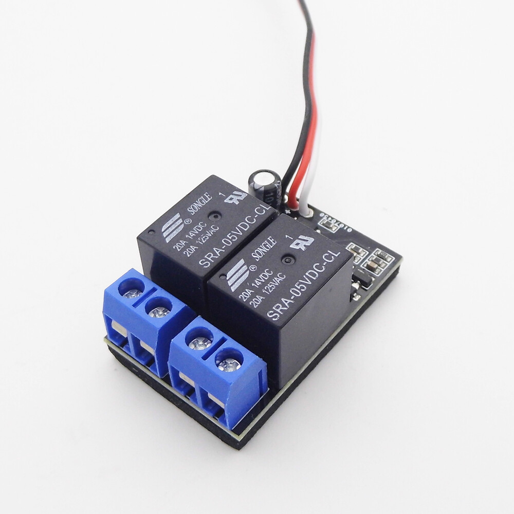 RC Model PWM Receiver Control Switch 2-Ways 20A Relay fr Water Pump Light Camera