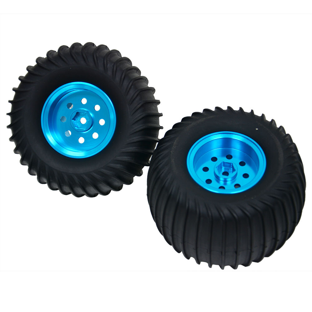 Aluminum Wheels Rim w/Rubber Tires for Tamiya WR-02 G6-01 Off Road Car