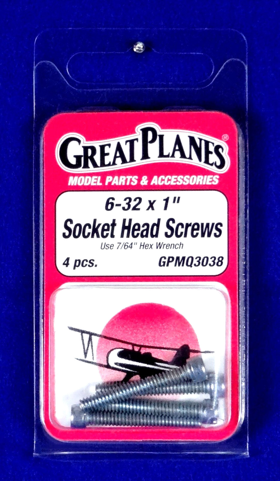 GREAT PLANES 6-32 x 1″ SOCKET HEAD SCREWS ( PKG. OF 4 )( PART # GPMQ3038 )