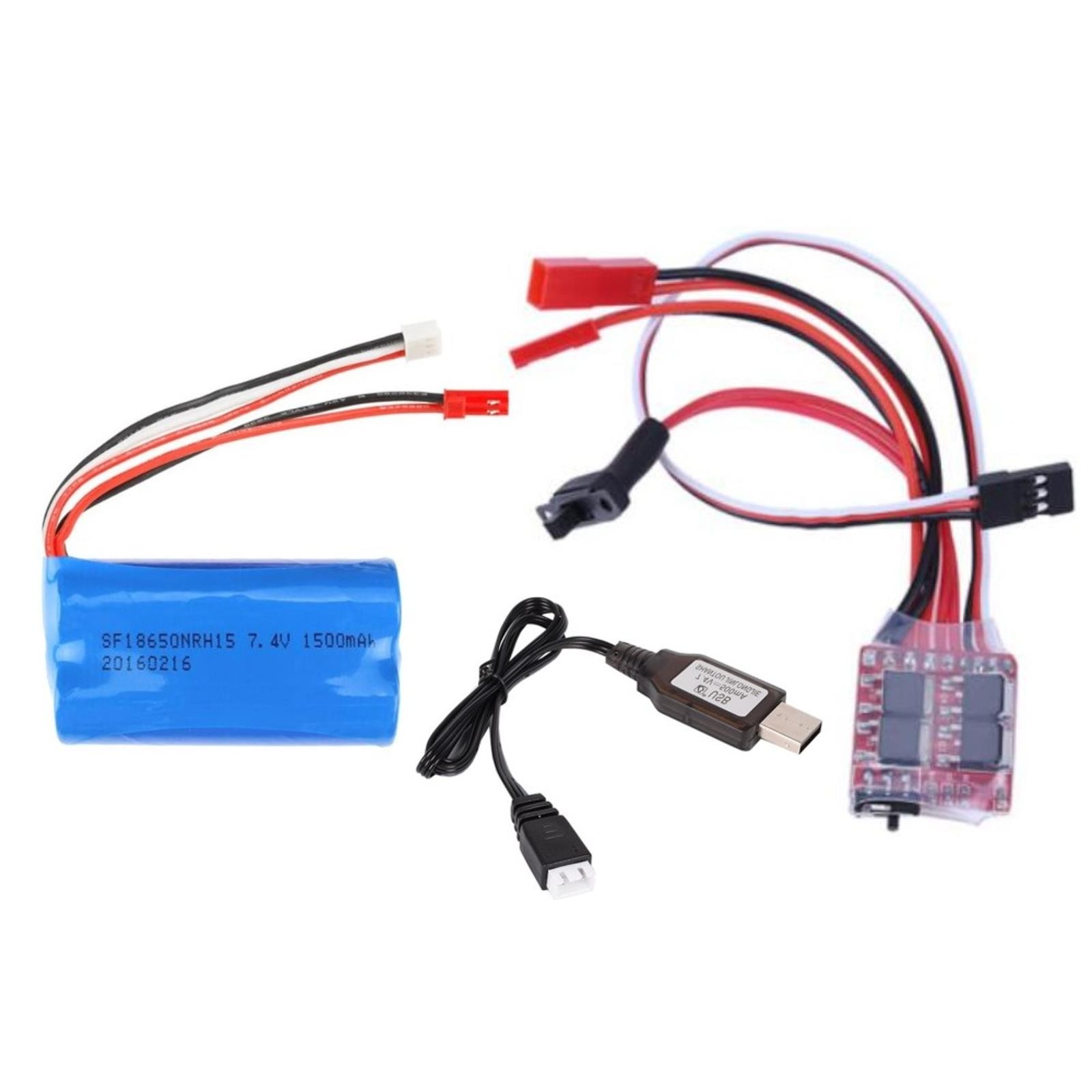 3CH 2.4G RC Transmitter w/ Receiver Battery 30A ESC Set For WPL C14 MN99S RC Car