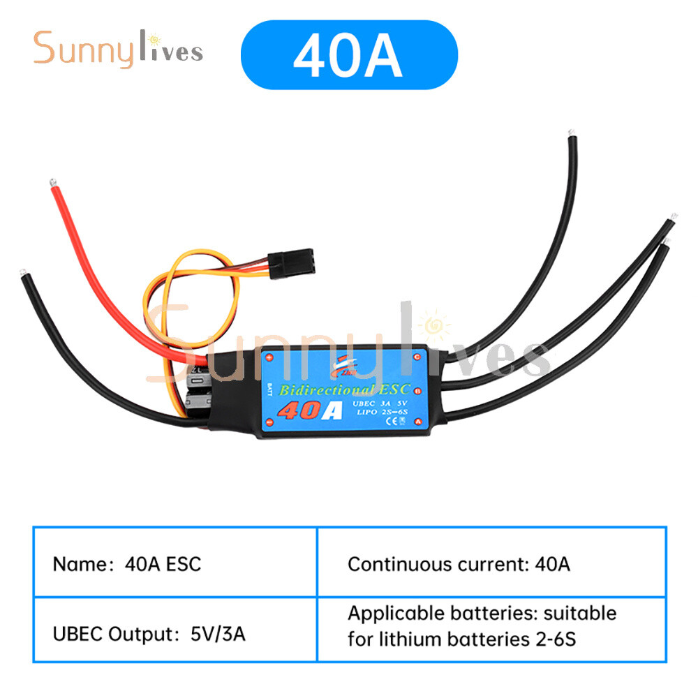 20A/30A/40A/50A Bidirectional Brushless ESC for Remote Control Ship Pneumatic