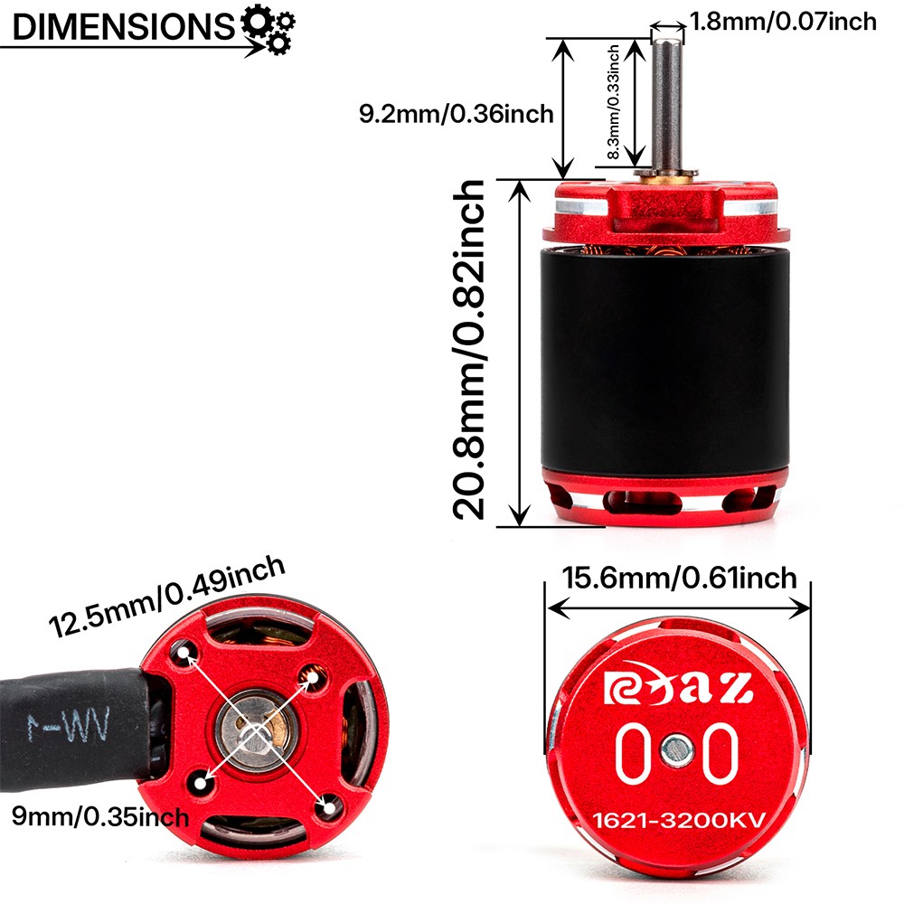 9IMOD Brushless 30A ESC &1621 Motor Combo Mini For 1/18 RC Car Axial SCX24 TRX4M