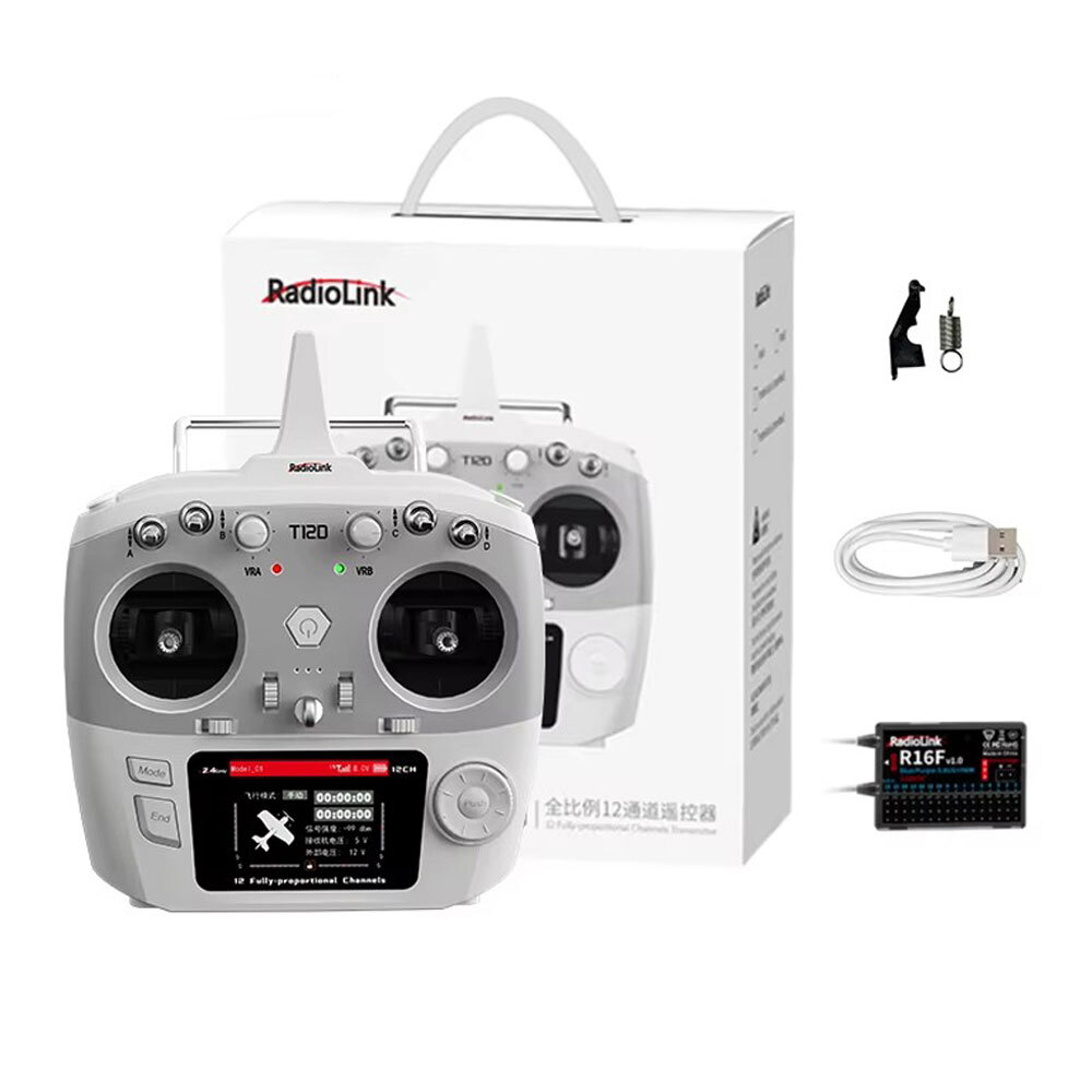 RadioLink T12D 12 Channels RC Transmitter 2.4GHz R16F Receiver Remote Controller