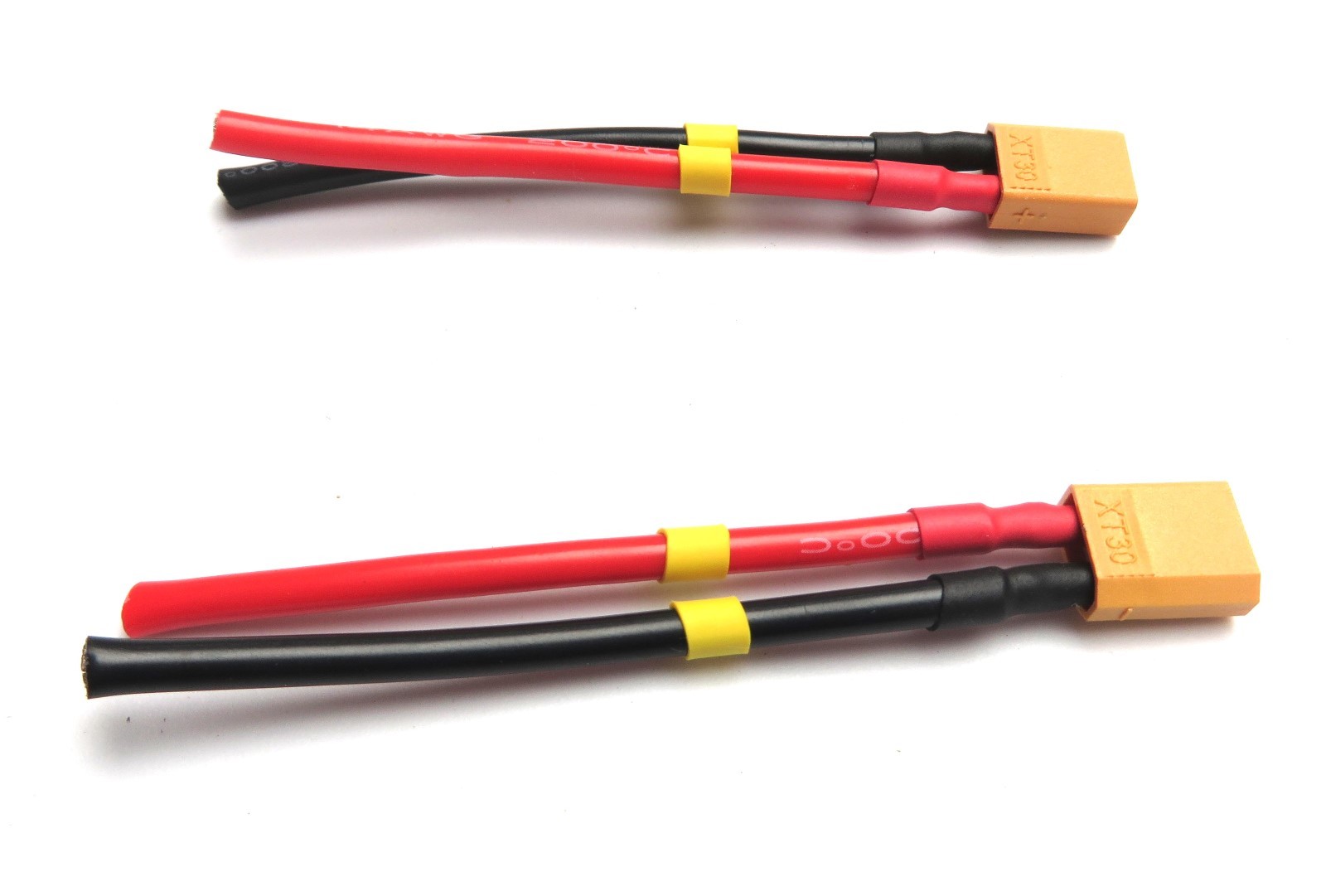 XT30 Male Pig Tail 3″, 6″, 12″ Wire Gauge 18, 16, 14 AWG