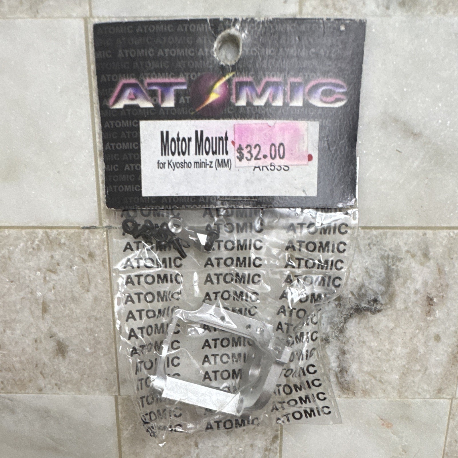 Atomic Mini-Z Motor Mount for Kyosho 1:28 Electric Silver AR5355