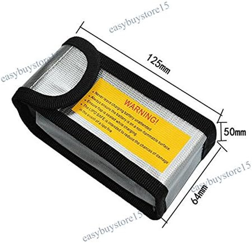 4Pcs Lipo Battery Fireproof Explosion Proof Bag Storage Guard Safe Pouch 125Mm