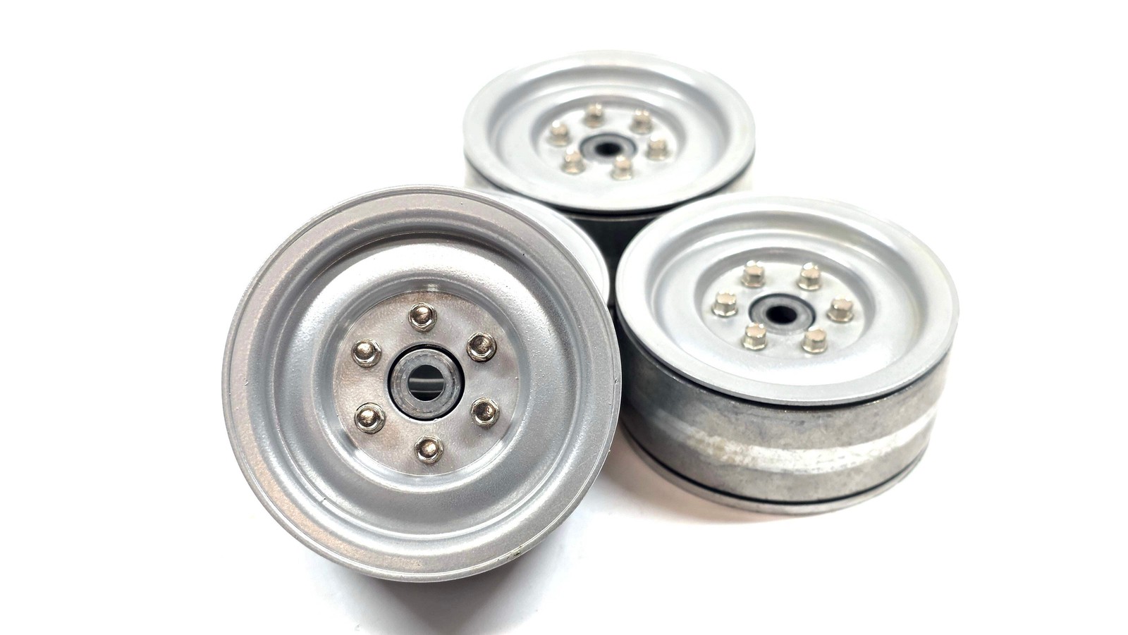 1.9 Metal Steelie Style Bead Lock Wheels w/ Scale Hardware Set of 4