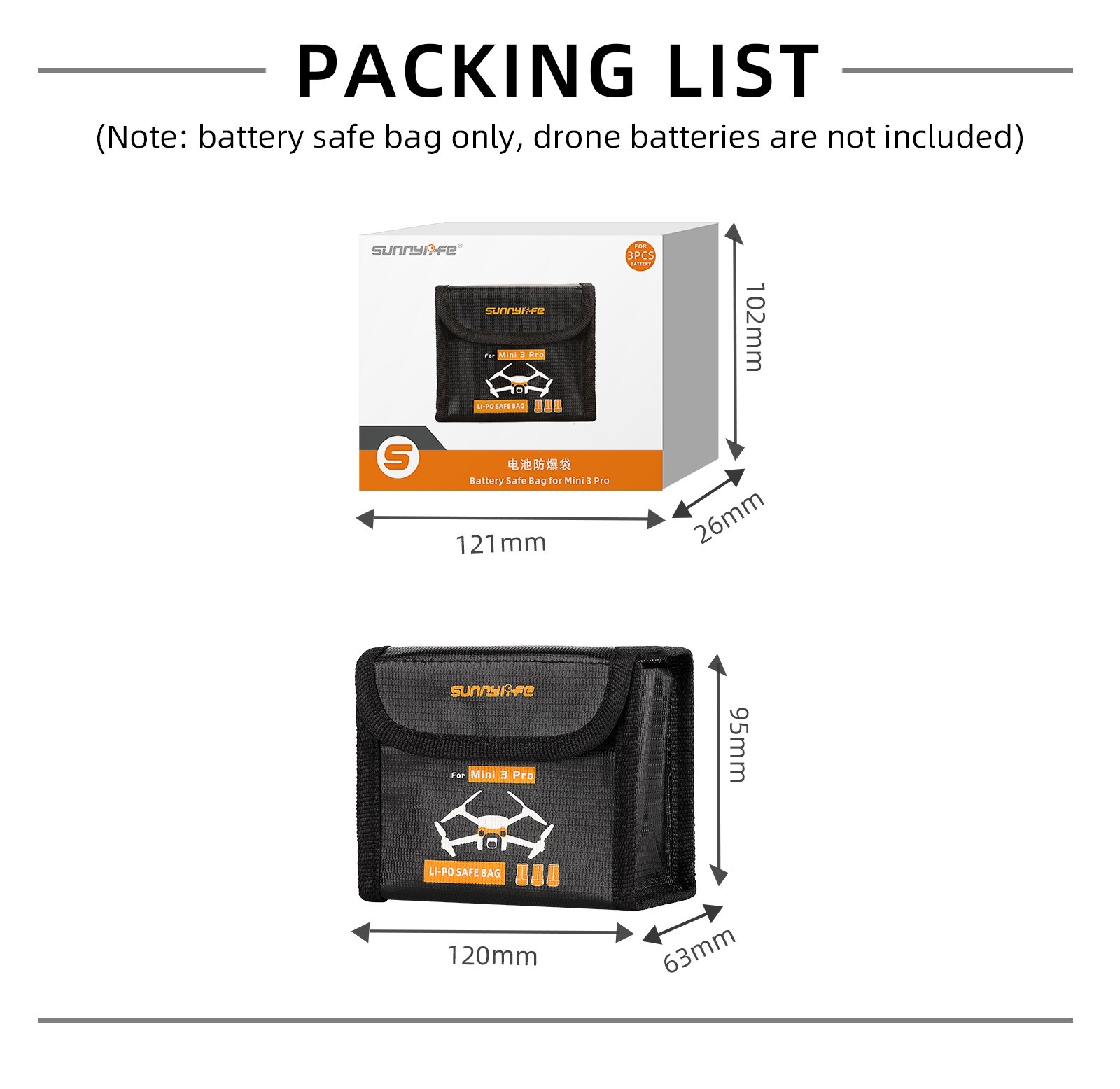 Drone LiPo Battery Storage Bag Explosion-Proof Protective For DJI Mini 3 Pro]]