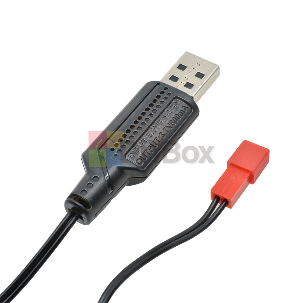 3.7V 500mA Output 1S Lipo Li-ion Battery USB Cable Charger Red JST Female Head