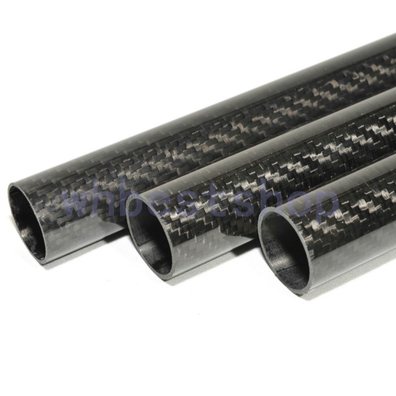 3K Carbon Fiber Tube OD 40mm 41mm 42mm 43mm 44mm x 500mm Roll Wrapped Pipe/Pole