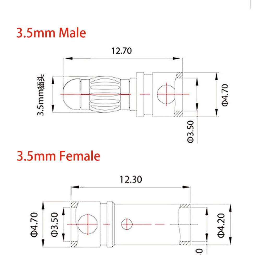 40pcs 3.5mm Banana Bullet Connector Plug Male Female for Battery Motor Brushless