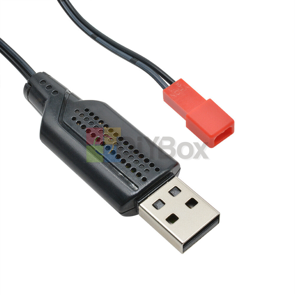 3.7V 500mA Output 1S Lipo Li-ion Battery USB Cable Charger Red JST Female Head