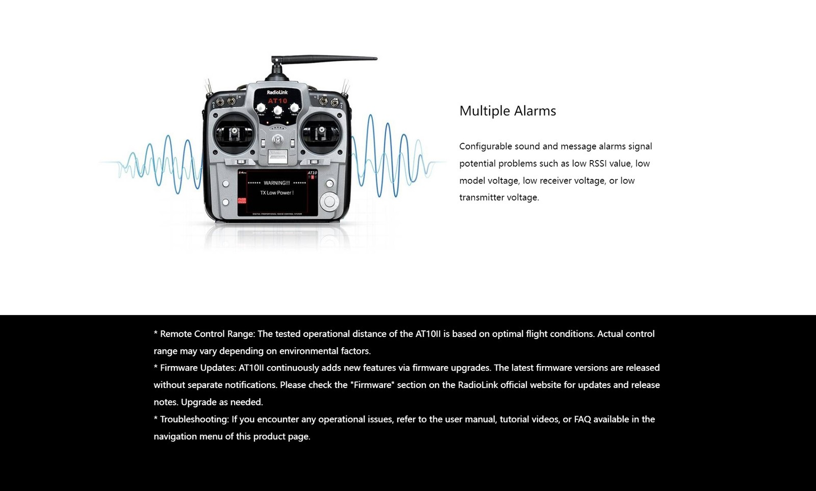 RadioLink LD-AT10II 12 Fully-proportional Channels Transmitter with R12DSreceive