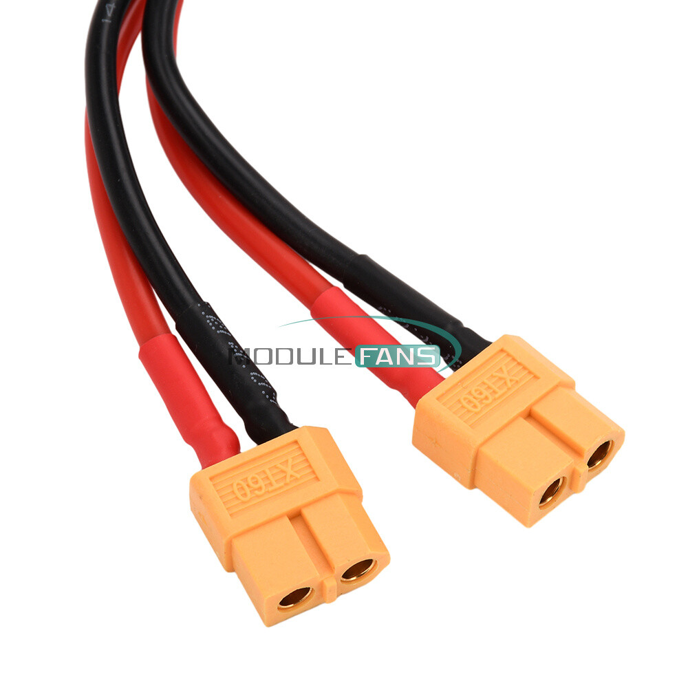 XT60 Male/Female Cable Parallel Battery Connector 4AWG Silicone Wire Y Splitter-