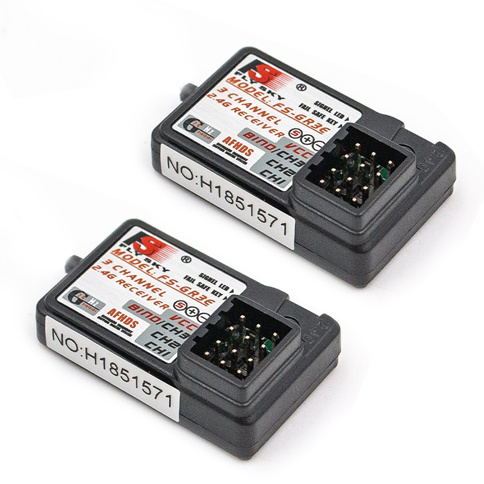 2Pcs Flysky FS-GR3E AFHDS 2.4G 3CH Receiver for FS-GT2 FS-GT2B FS-GT3B A1V7