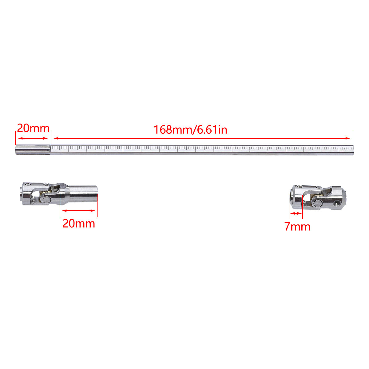 1 Pair Steel Cut to Length Drive Shaft For 1/10 RC Crawler LCG Capra SCX10 Pro