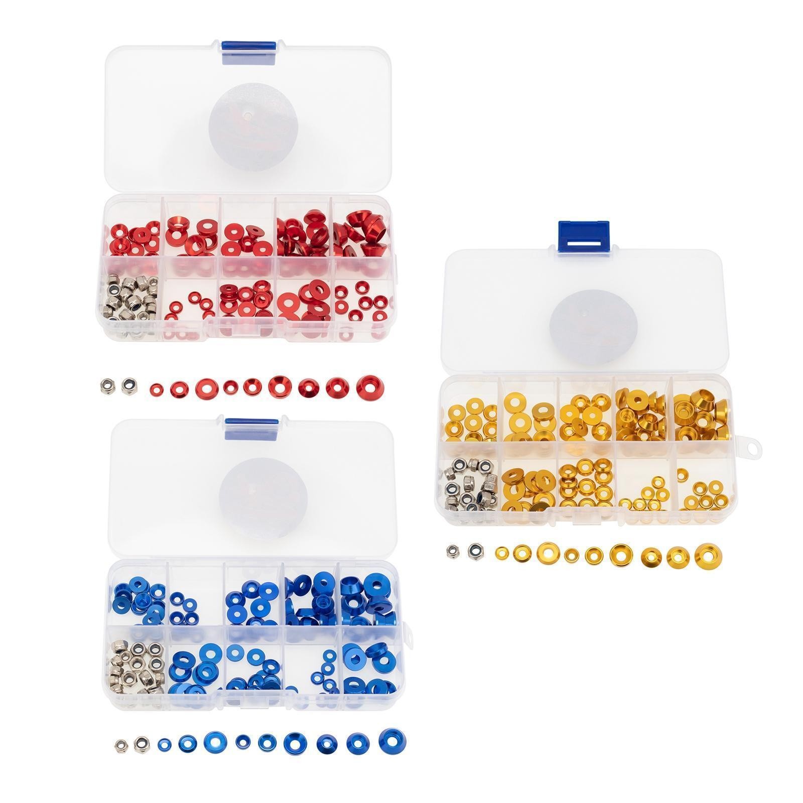 125x RC Gasket Kit Colorful CNC Aluminum Alloy for 1/10 1/8 RC Car Dress up a