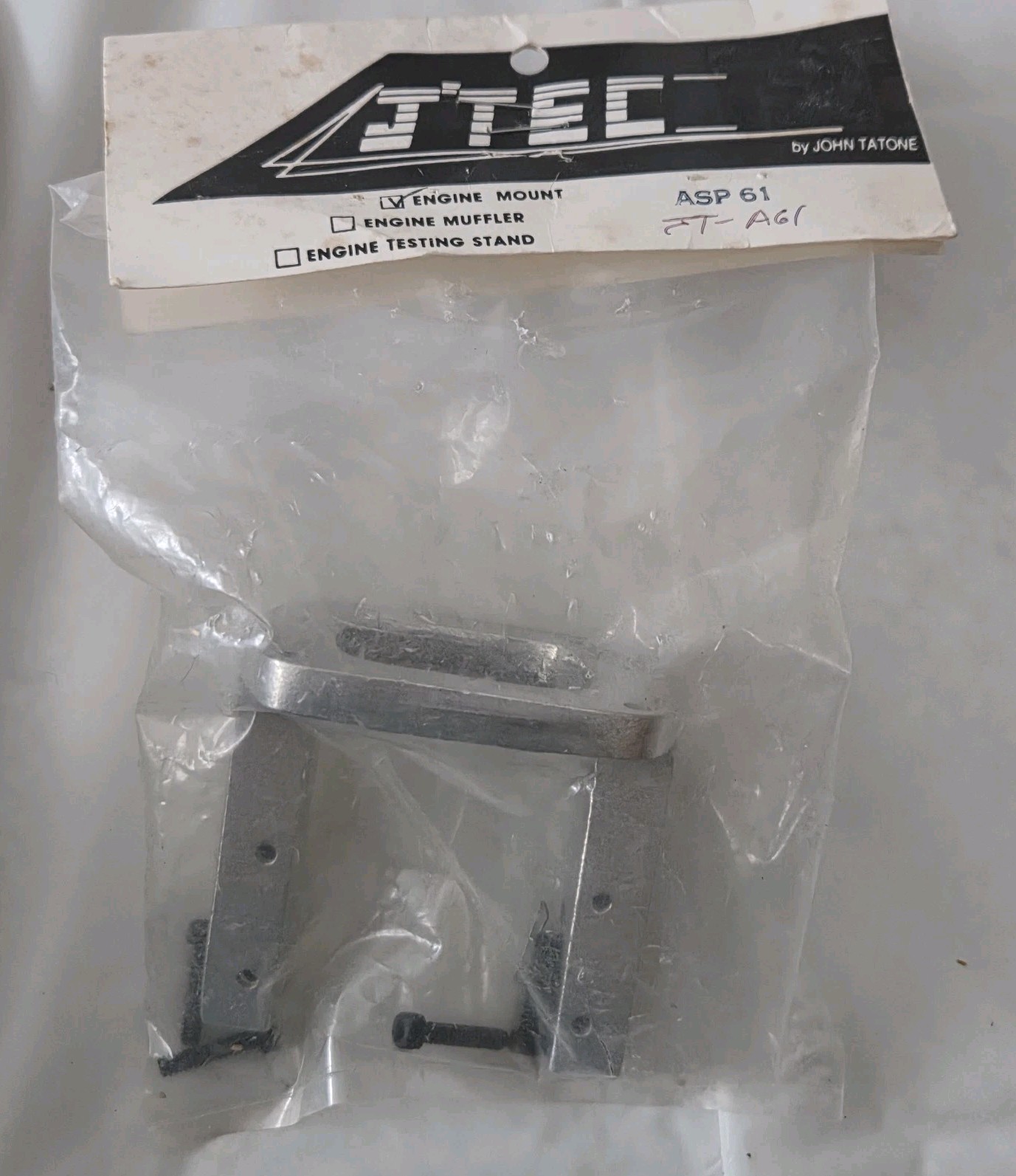 J’Tec ~ JT-A61 ~ Engine Mount ~ ASP 61 ~ Vintage RC Plane Part NOS