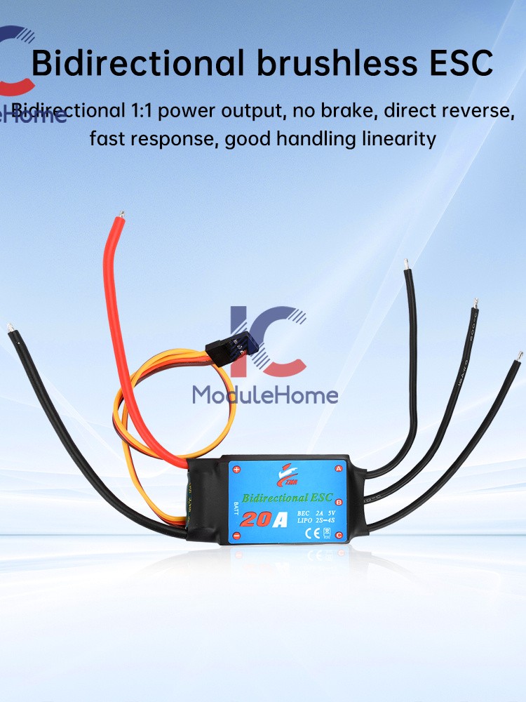 20A/30A/40A/50A Bidirectional Brushless ESC for Remote Control Ship Pneumatic
