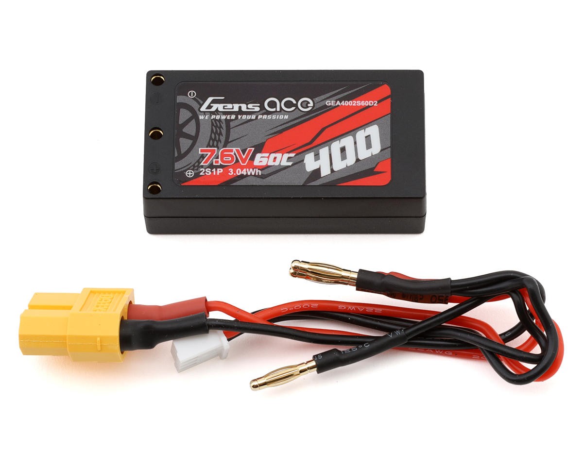 Gens Ace 2S 60C Hardcase Shorty LiHV Battery (7.6V/400mAh) [GEA4002S60D2]