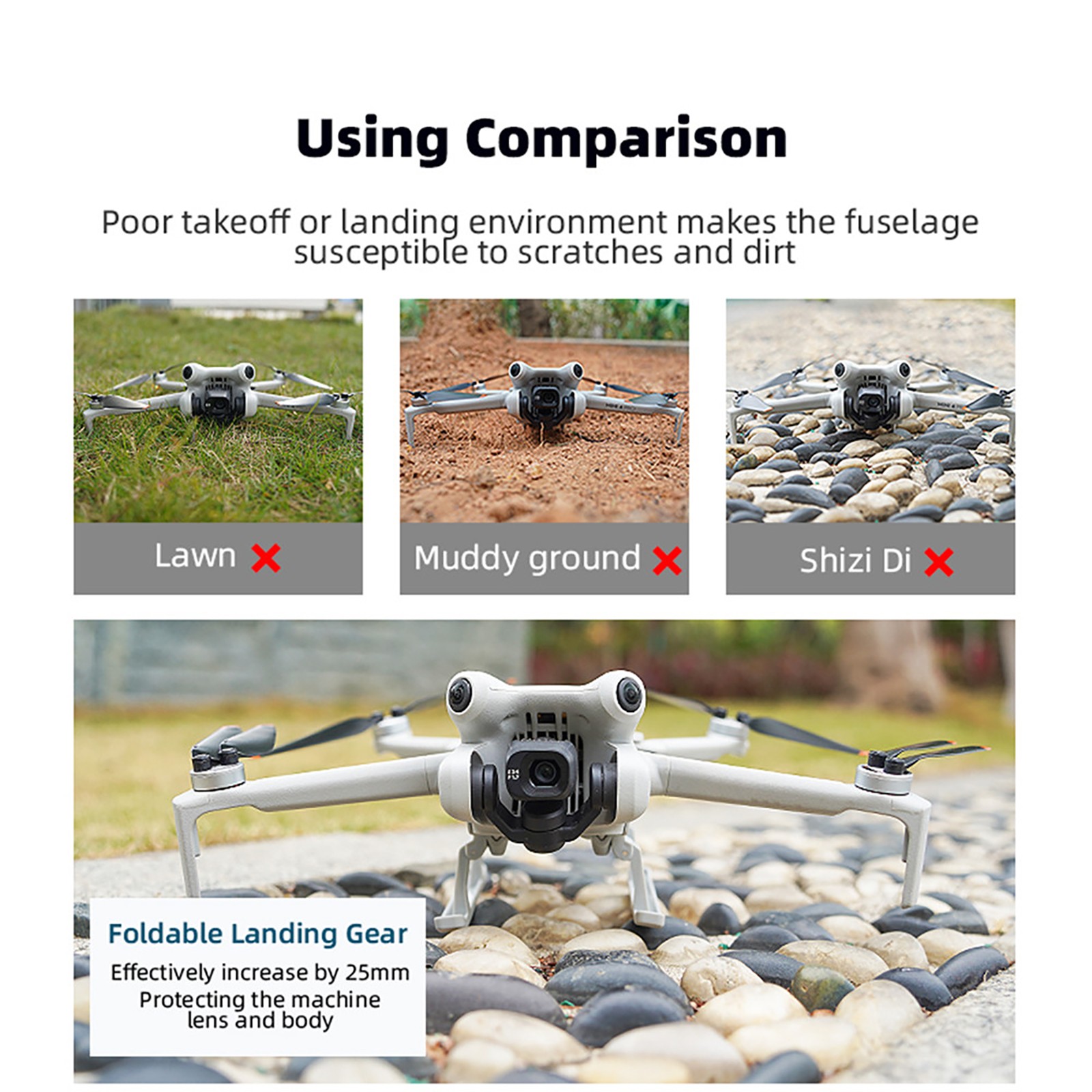For DJI Mini 4 Pro Drone Landing Gear Foldable Extended Leg Heightened Tripod
