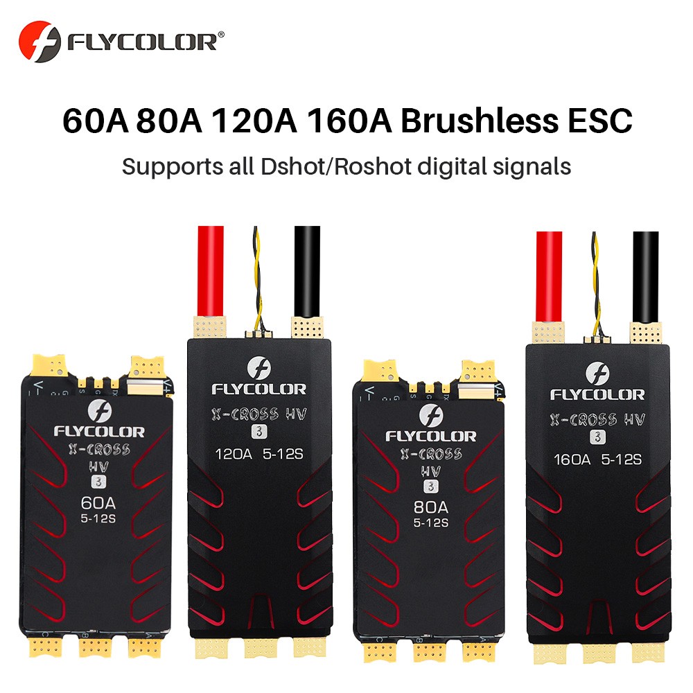 Flycolor X-Cross HV3 Brushless ESC 60A 80A 120A 160A For RC FPV Racing Drone