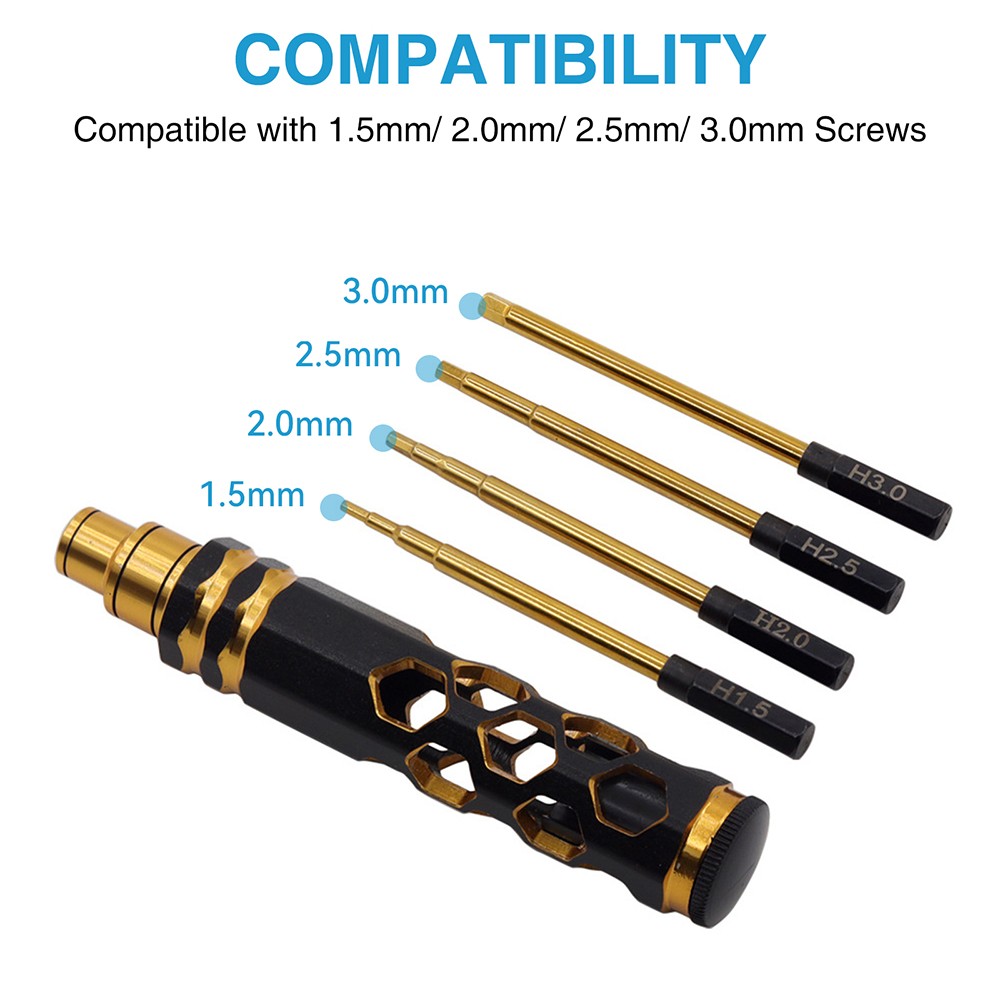 RC Hex Driver Set Metal Screwdriver Tool Hex Wrench Set RC Repair Tools Kit