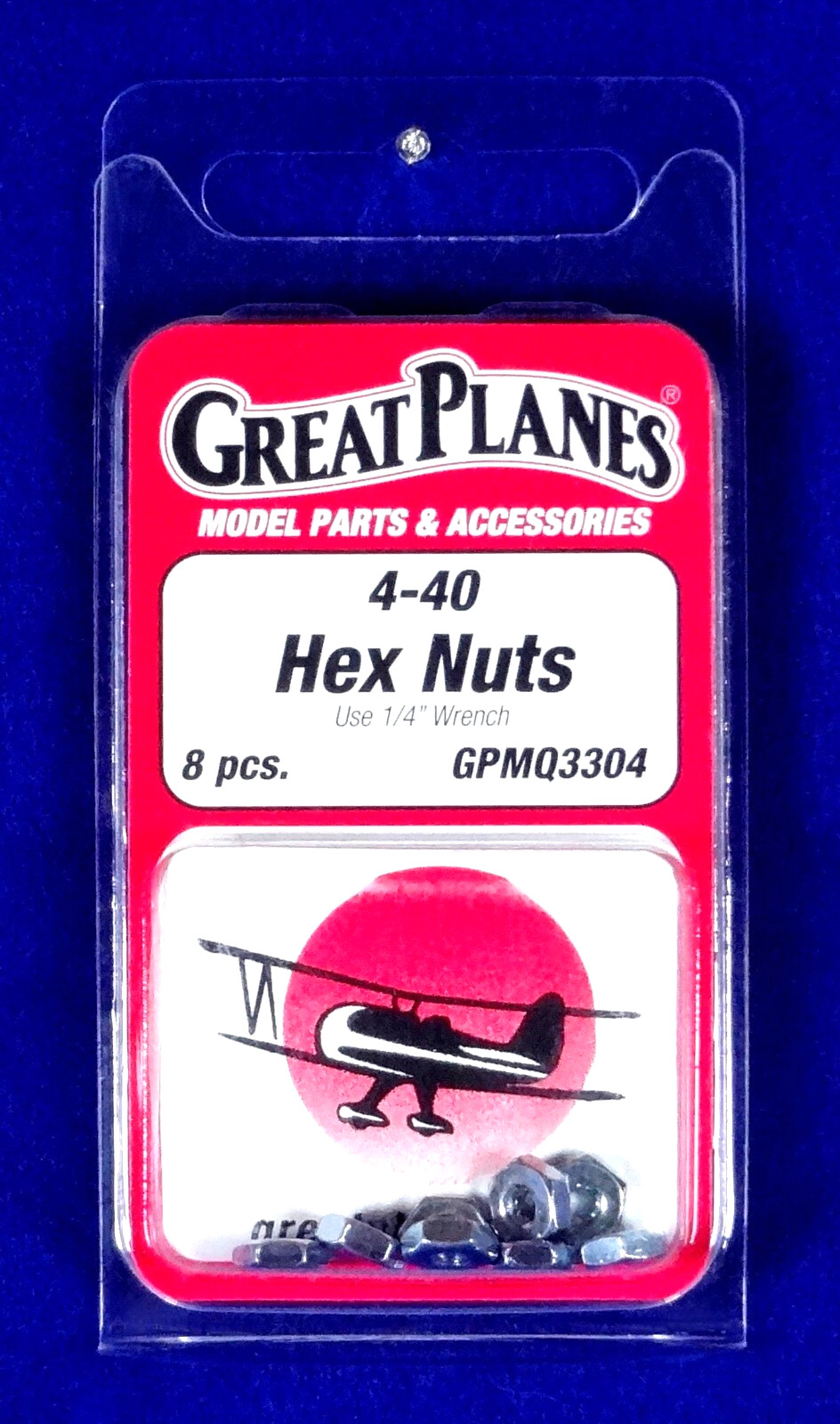GREAT PLANES 4-40 HEX NUTS ( PACKAGE OF 8 )( PART # GPMQ3304 )