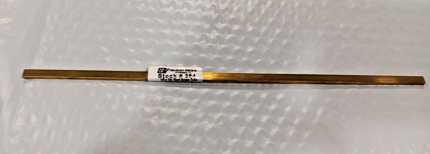 K&S PRECISION METALS #264~NIP~Rectangular Brass Tube: 1/8″ X 1/4″ x 0.014″ Wall