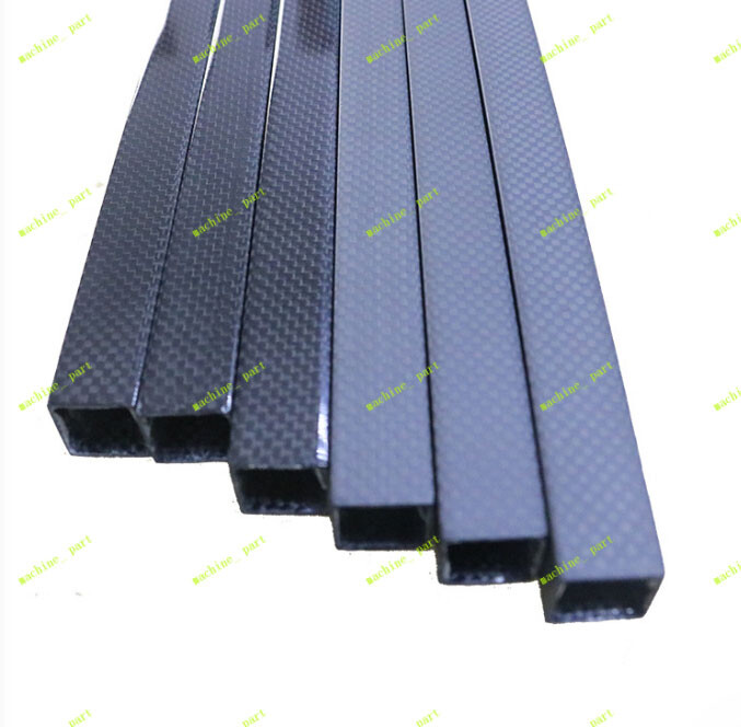 2PC 3K Carbon Fiber Rectangular Tube 48 50 52 72 80 95 125mm Plain/Twill L500mm