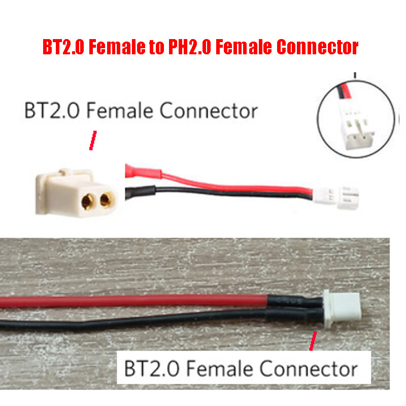 BT2.0 to PH2.0 Banana Pin Connector Plug 22AWG Cable for 1S Drone Charge Battery