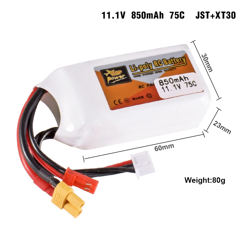 ZOP Power 3S RC Lipo Battery 11.1V w/ XT30 XT60 T Plug JST Plug for RC Car Boat