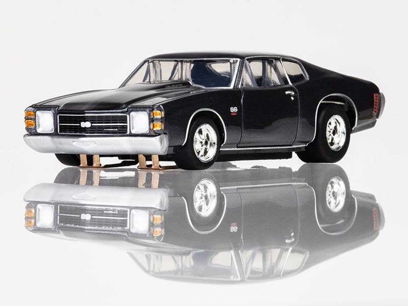 HRP Afx Racing 1972 Ss454 Dusk Gray Metallic With Black Rally Stripes