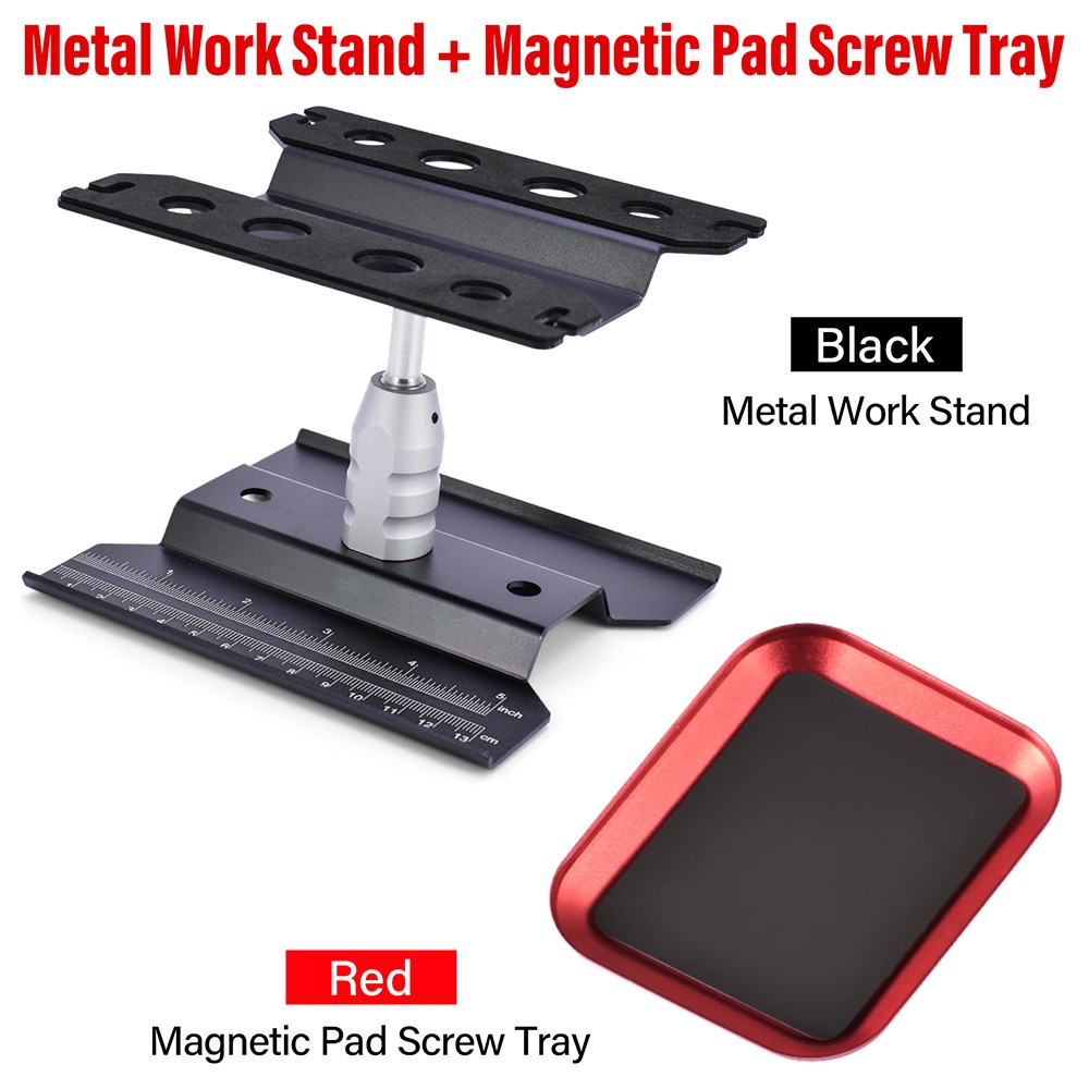 RC Car Work Stand Metal Repair Workstation w/ Magnetic Tray For 1:8 1:10 RC Car