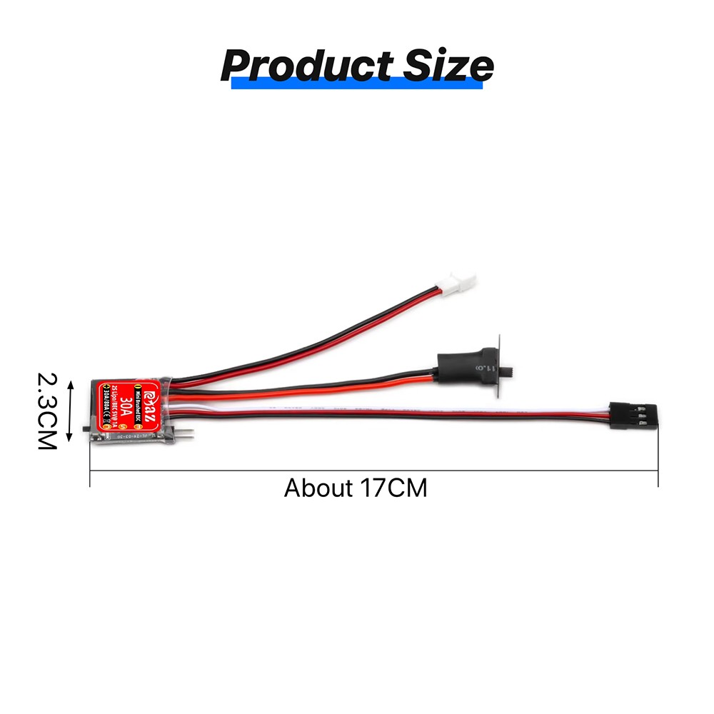 9IMOD RC Brushed ESC 30A MINI Speed Controller for 1/18 1/24 1/32 RC Car/RC Boat