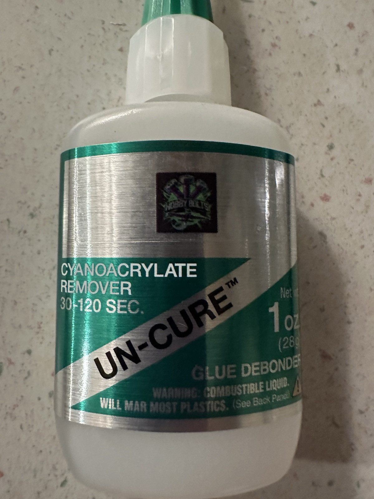 Bob Smith Industries UN-CURE, CA Remover Glue Debonder. 1oz Bottle. Hobby Bolts.