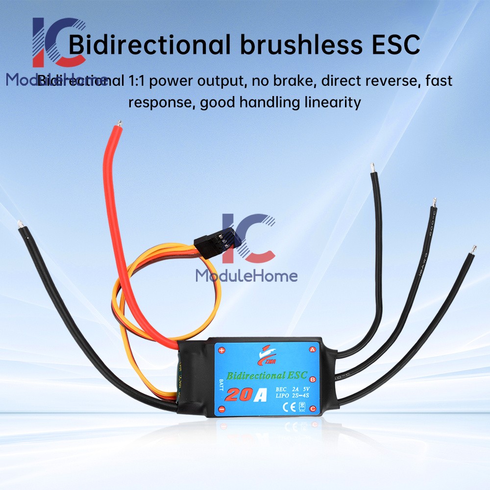 20A/30A/40A/50A Bidirectional Brushless ESC for Remote Control Ship Pneumatic