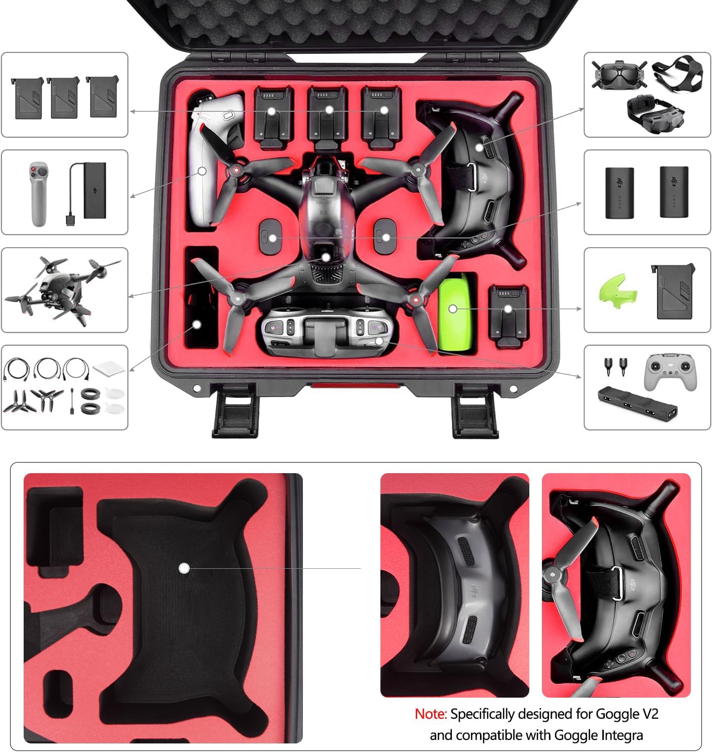Fpvtosky Professional Hard Case for DJI FPV [Case Only] – DJI FPV Drone Carrying