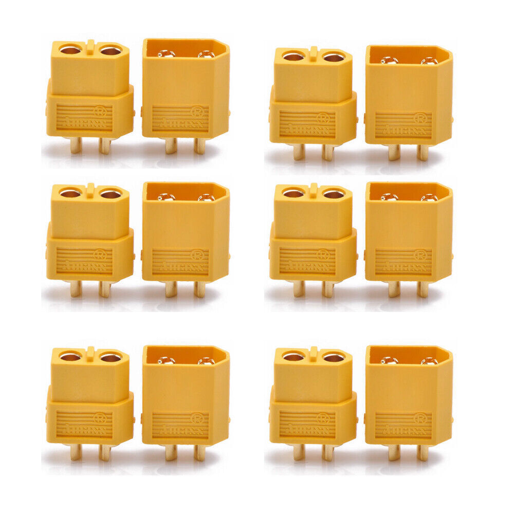 1-20 Pairs Amass XT60 Connectors Plugs Gold Plated UL XT60U XT60H Plug 60A