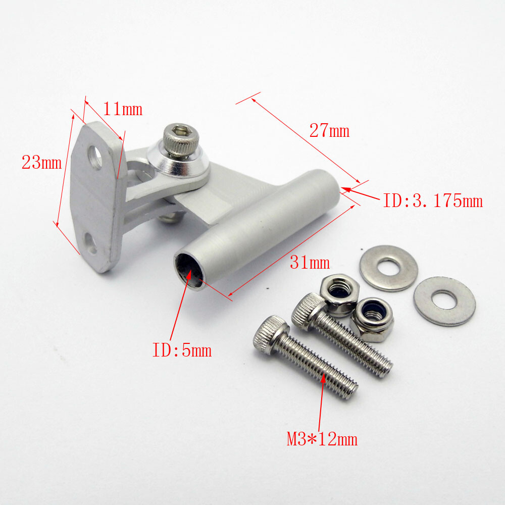 3.175mm 1/8″ flexible Cable Shaft Strut 52mm Rudder Metal Propeller for RC Boat