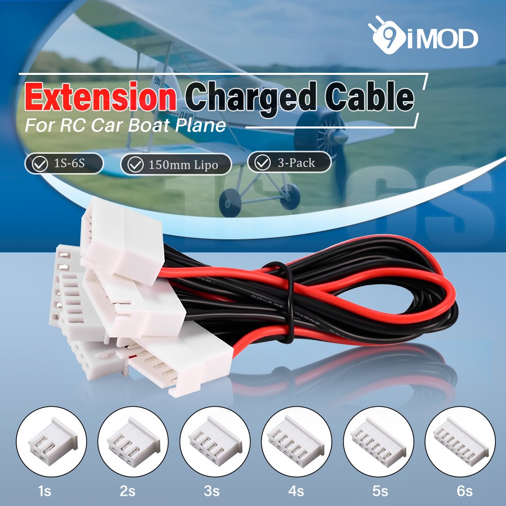 3PCS 150MM Extension Cord 1S/2S/3S/4S/5S/6S Lipo Balance Wire For RC Cars Boats