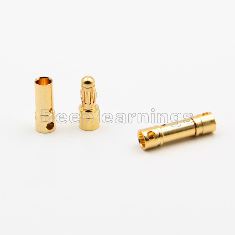 40PCS 20Pairs 3.5mm Gold Plated Male&Female Bullet Banana Plug Connector for ESC