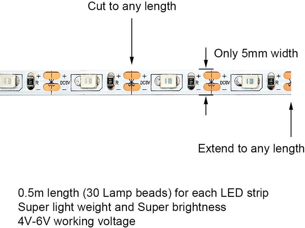 LED Light Strip for RC Fixed Wing Airplane Flying Wing Plane AR Wing Drone Mode