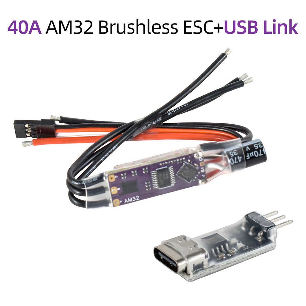 AM32 Mini Brushless ESC 80A 40A 30A +USBLink for 1:10 1:18 1:24 RC Crawler Car