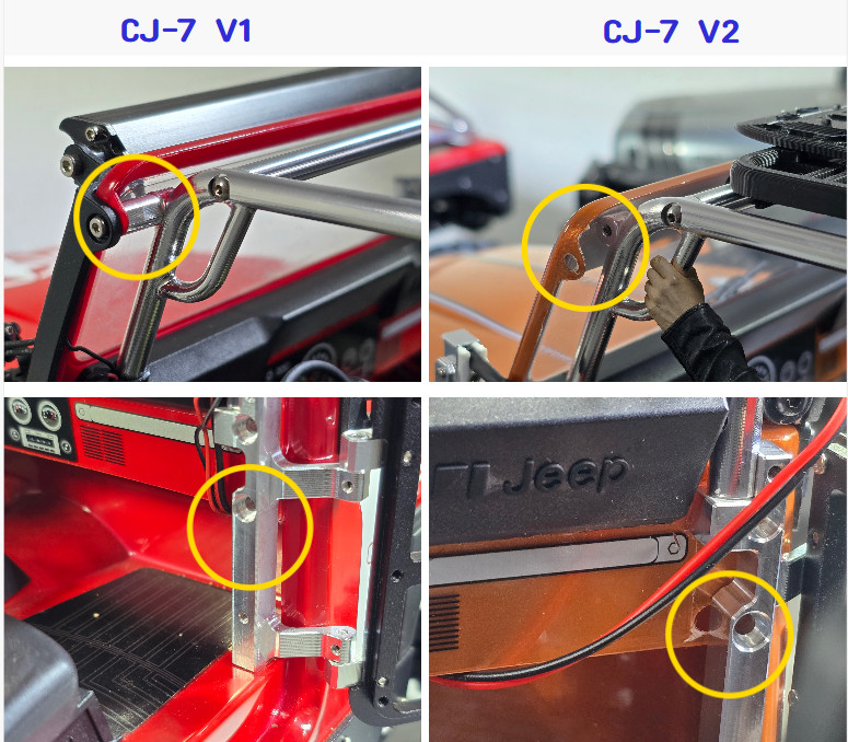 H-TECH RC CNC Aluminum Roll Cage for Axial SCX10 III CJ-7 [AXI03008]