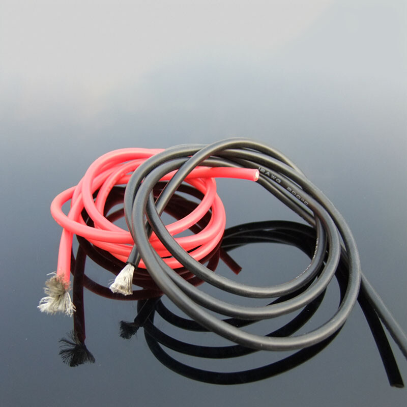 Flexible Soft Silicone Wire Cable 8/10/12/14/16/18/20/30 AWG Black Red RC Cable